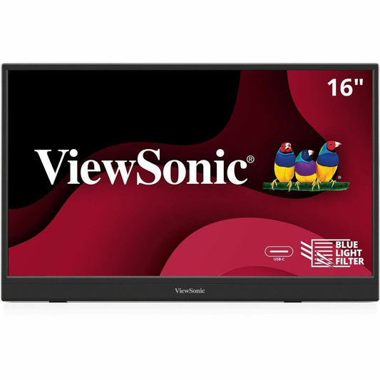 Main Image for ViewSonic VA1653 16 Inch 1080p FHD IPS Portable Monitor with Eye Care, Built-in Stand, USB C, Mini HDMI, and Protective Case External Second Screen For Laptops, PC, Mac, and Gaming Consoles