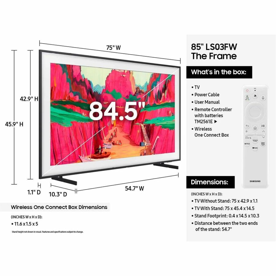 Alternate-Image5 Image for Samsung The Frame QN85LS03FWF 85" Smart LED-LCD TV - 4K UHDTV - High Dynamic Range (HDR)