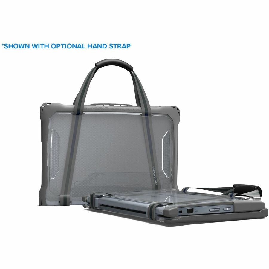 Alternate-Image6 Image for MAXCases Extreme Shell-F2 Slide Chromebook Case for Lenovo 500e G4S (300e/500e G3) Chromebook 2:1 11.6" (Grey/Clear)