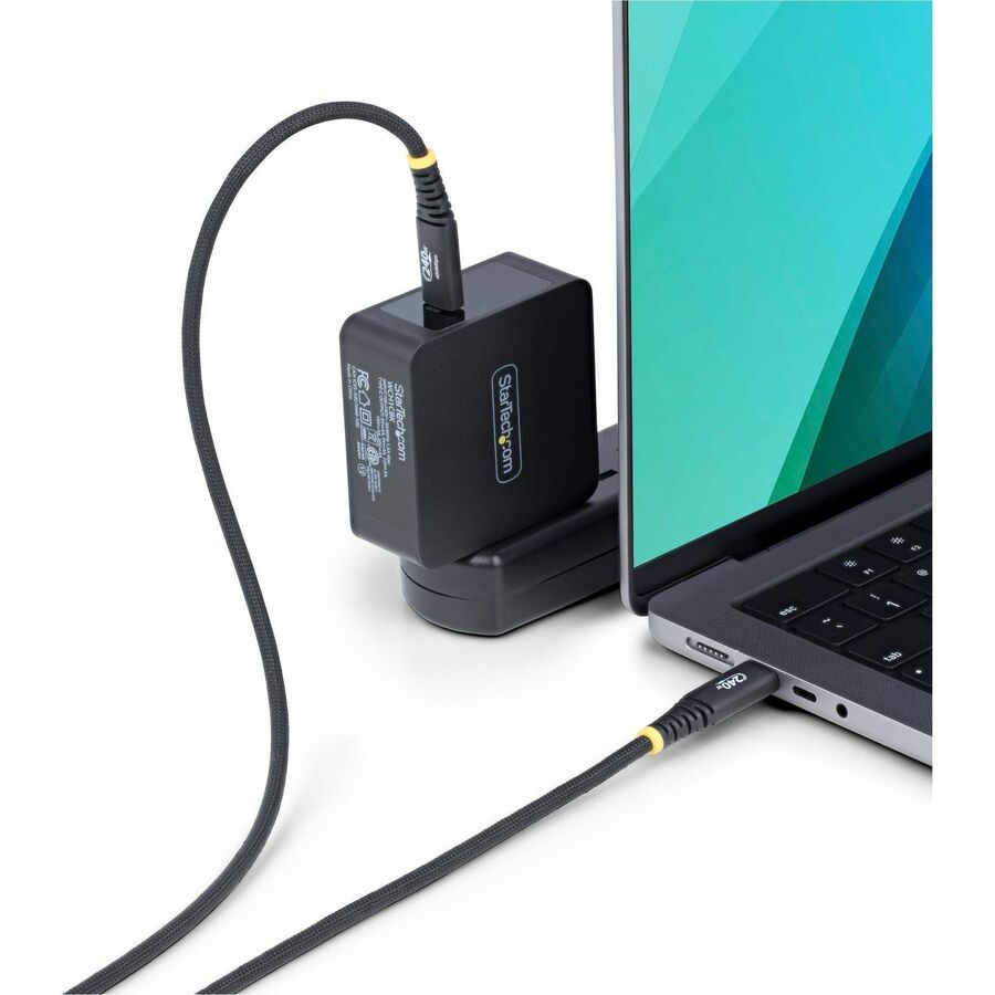 Alternate-Image5 Image for StarTech.com 10ft (3m) USB-C Charging Cable, 240W PD EPR, Dual-Layer Silicone/Braided Jacket, Rugged USB 2.0 Laptop Charge Cord, USB-IF