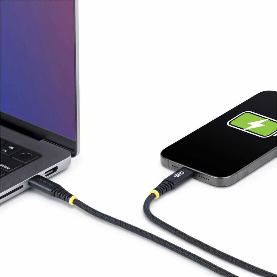 Alternate-Image6 Image for StarTech.com 10ft (3m) USB-C Charging Cable, 240W PD EPR, Dual-Layer Silicone/Braided Jacket, Rugged USB 2.0 Laptop Charge Cord, USB-IF