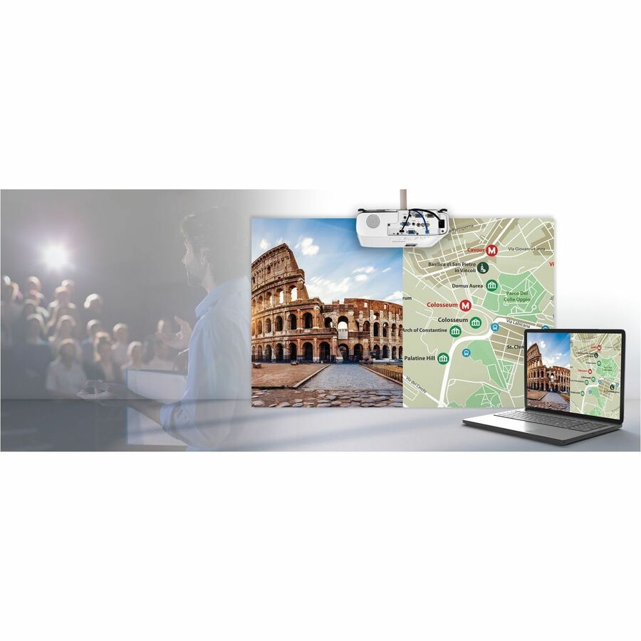 Alternate-Image2 Image for Epson PowerLite E24 3LCD Projector - 16:10 - Ceiling Mountable - White