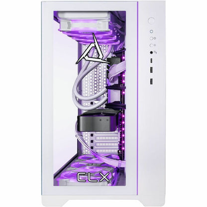 Front Image for CLX SET Gaming Desktop Computer - AMD Ryzen 7 7800X3D - 64 GB - 6 TB HDD - 2 TB SSD - Mid-tower - White
