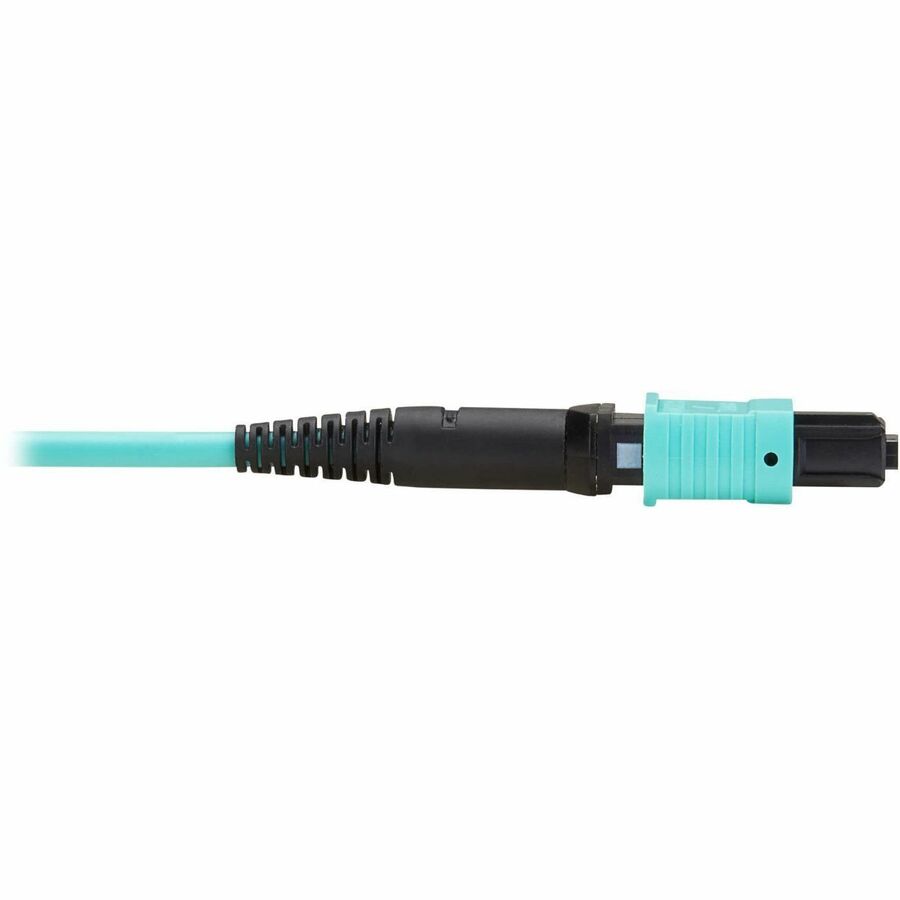 Alternate-Image3 Image for Eaton Tripp Lite Series 40/100/400G Multimode 50/125 OM3 Fiber Optic Cable (8F MPO/MPO-PC F/F), Type-A Polarity, OFNP, Aqua, 30 m (98.4 ft.)