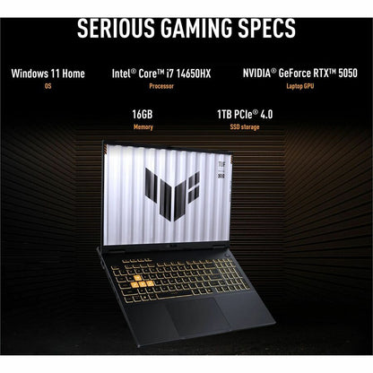 Alternate-Image3 Image for TUF Gaming F16 FX608 FX608JHR-DS74 16" Gaming Notebook - 2.5K - 165 Hz - Intel Core i7 14th Gen i7-14650HX - 16 GB - 1 TB SSD