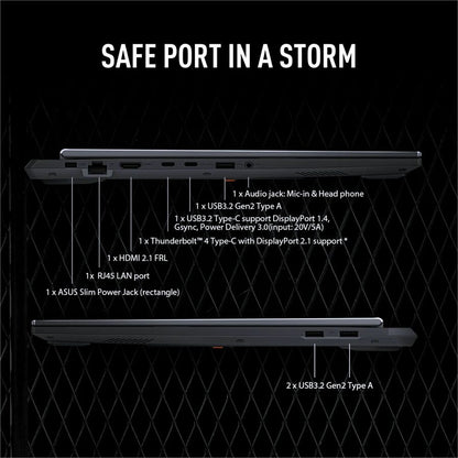 Alternate-Image2 Image for TUF Gaming F16 FX608 FX608JHR-DS74 16" Gaming Notebook - 2.5K - 165 Hz - Intel Core i7 14th Gen i7-14650HX - 16 GB - 1 TB SSD