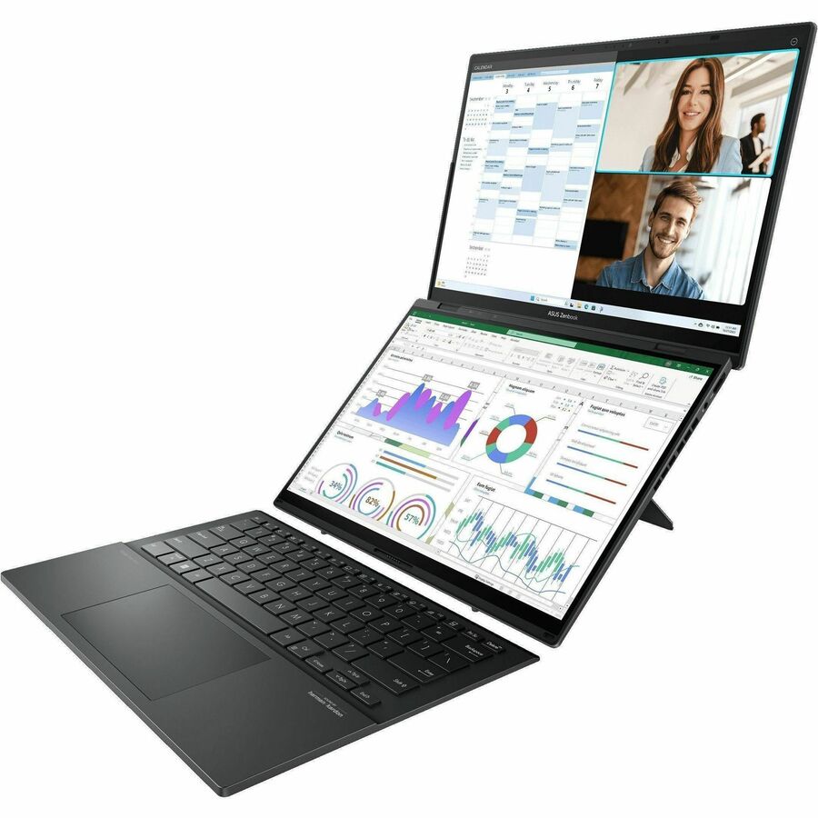 Alternate-Image1 Image for Asus ZenBook Duo UX8406 UX8406CA-PS99T 14" Touchscreen Detachable 2 in 1 Notebook - 3K - 120 Hz - Intel Core Ultra 9 285H - Intel Evo Platform - 32 GB - 1 TB SSD - Inkwell Gray