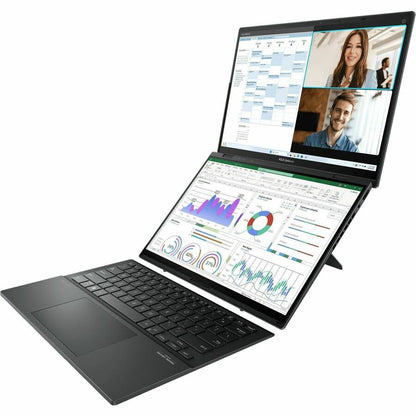 Alternate-Image1 Image for Asus ZenBook Duo UX8406 UX8406CA-PS99T 14" Touchscreen Detachable 2 in 1 Notebook - 3K - 120 Hz - Intel Core Ultra 9 285H - Intel Evo Platform - 32 GB - 1 TB SSD - Inkwell Gray