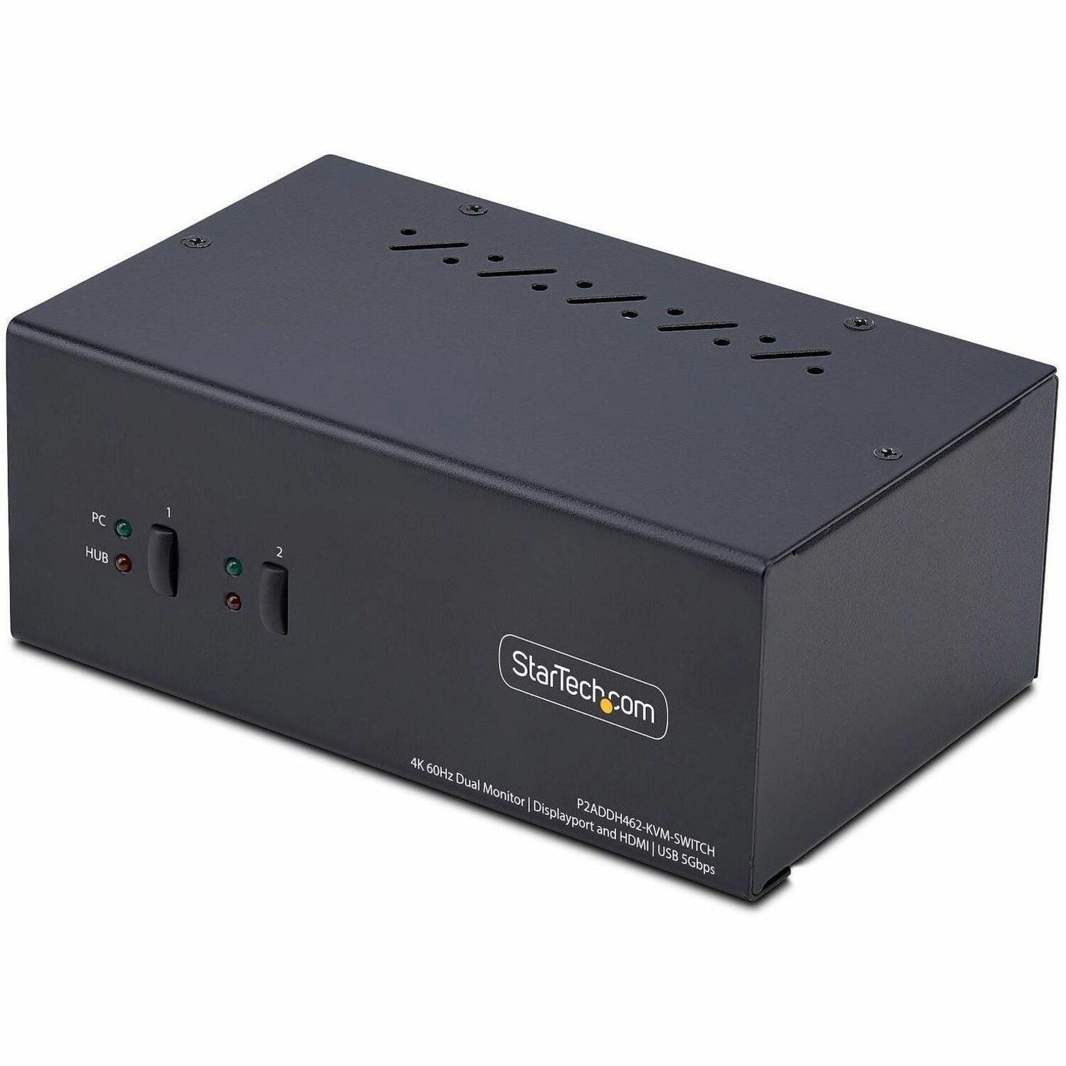 Main Image for StarTech 2-Port Dual-Monitor DisplayPort and HDMI KVM Switch, 4K 60Hz, 2-Port USB 5Gbps Hub, 2x USB HID Ports, Hotkeys, TAA Compliant