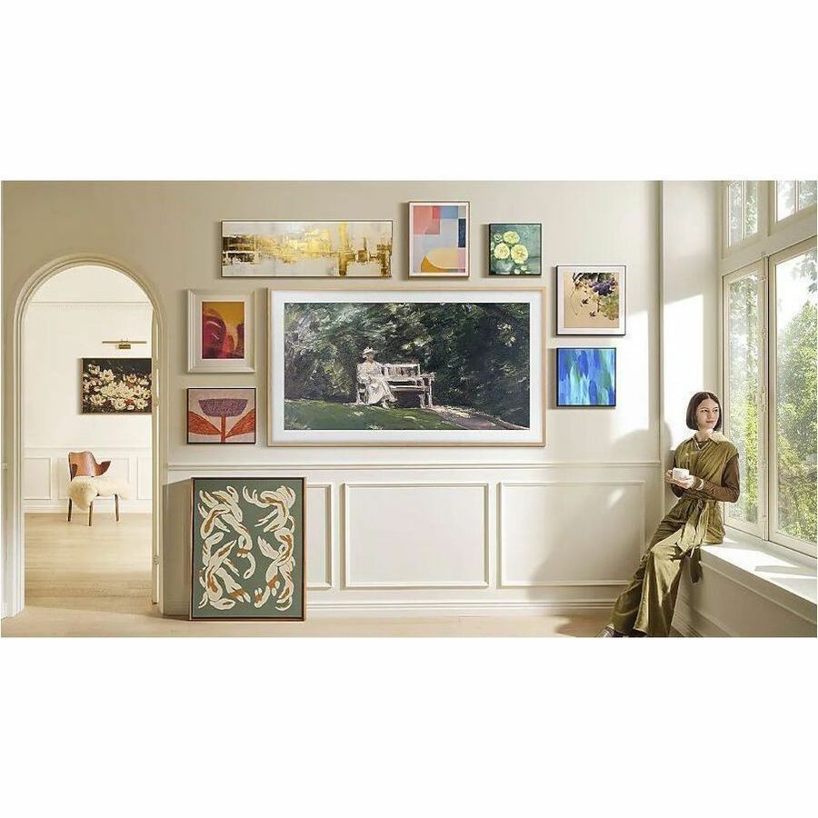 Life-Style Image for Samsung 85" The Frame Customizable Bezel - Modern Brown