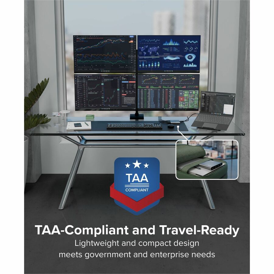 Alternate-Image6 Image for Plugable USB C to Quad HDMI 4K Adapter with 100W PD Pass-Though Power Delivery for Windows, Mac M1/M2/M3/M4, Thunderbolt, and USB-C Laptops