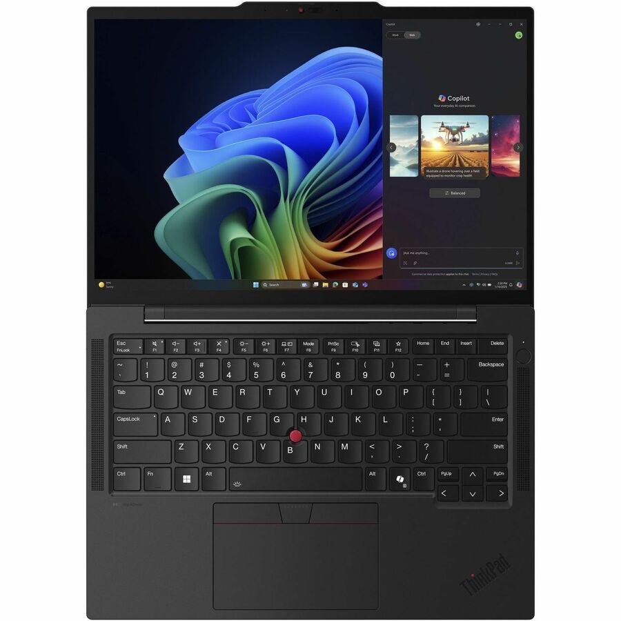 Alternate-Image1 Image for Lenovo ThinkPad T14s Gen 6 21QX000NUS 14" Touchscreen Copilot+ PC Notebook - WUXGA - 60 Hz - Intel Core Ultra 7 268V - 32 GB - 1 TB SSD - English Keyboard - Black