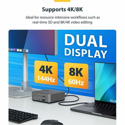 Alternate-Image3 Image for StarTech.com 3ft (1m) Thunderbolt 5 Cable, 80Gbps/120Gbps, 240W PD, 8K 60Hz, Certified Thunderbolt Cable, Compatible w/TB4/USB-C