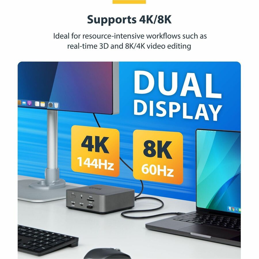 Alternate-Image3 Image for StarTech.com 1.5ft (50cm) Thunderbolt 5 Cable, 80Gbps/120Gbps, 240W PD, 8K 60Hz, Certified Thunderbolt Cable, Compatible w/TB4/USB-C