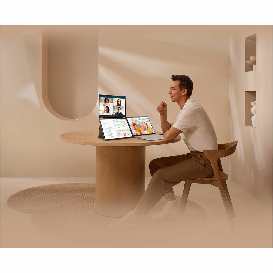 Life-Style Image for Asus ZenScreen Duo MQ149CD 14" Class WUXGA OLED Monitor - 16:10 - Silver