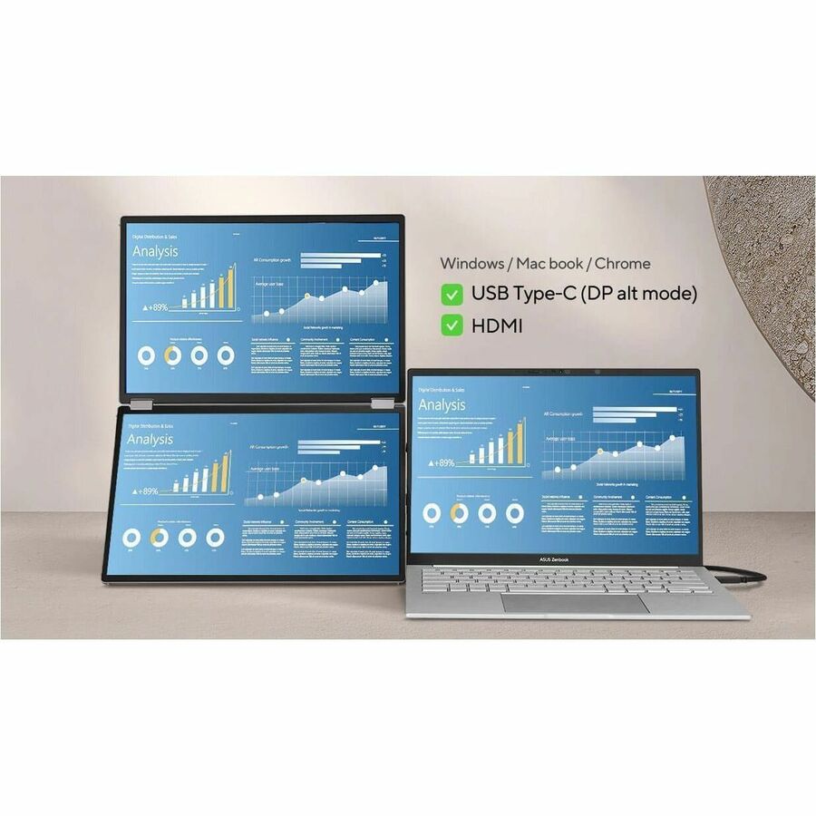 Alternate-Image7 Image for Asus ZenScreen Duo MQ149CD 14" Class WUXGA OLED Monitor - 16:10 - Silver