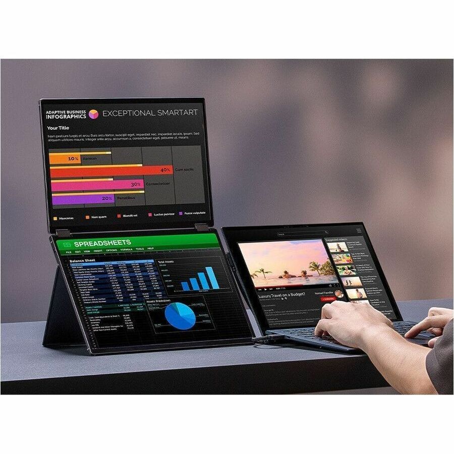 Alternate-Image5 Image for Asus ZenScreen Duo MQ149CD 14" Class WUXGA OLED Monitor - 16:10 - Silver