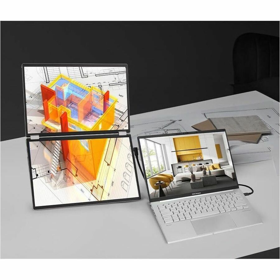 Alternate-Image10 Image for Asus ZenScreen Duo MQ149CD 14" Class WUXGA OLED Monitor - 16:10 - Silver