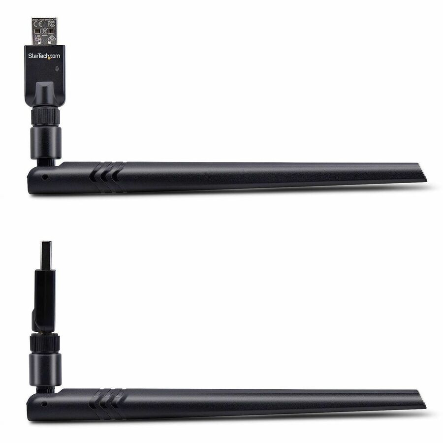 Alternate-Image3 Image for StarTech.com USB Bluetooth 5.3 Adapter, Class 1, USB Bluetooth Dongle for PC, Keyboard/Mouse/Audio Streaming, Windows/Linux