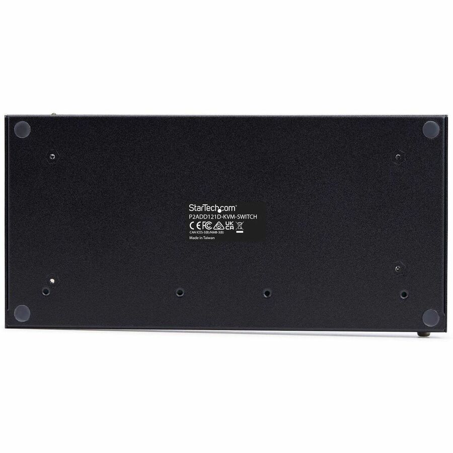 Bottom Image for StarTech 2-Port Dual-Monitor DisplayPort KVM Switch with Dual View Video Matrix, 4K 60Hz, 4x USB Hub Ports, TAA Compliant