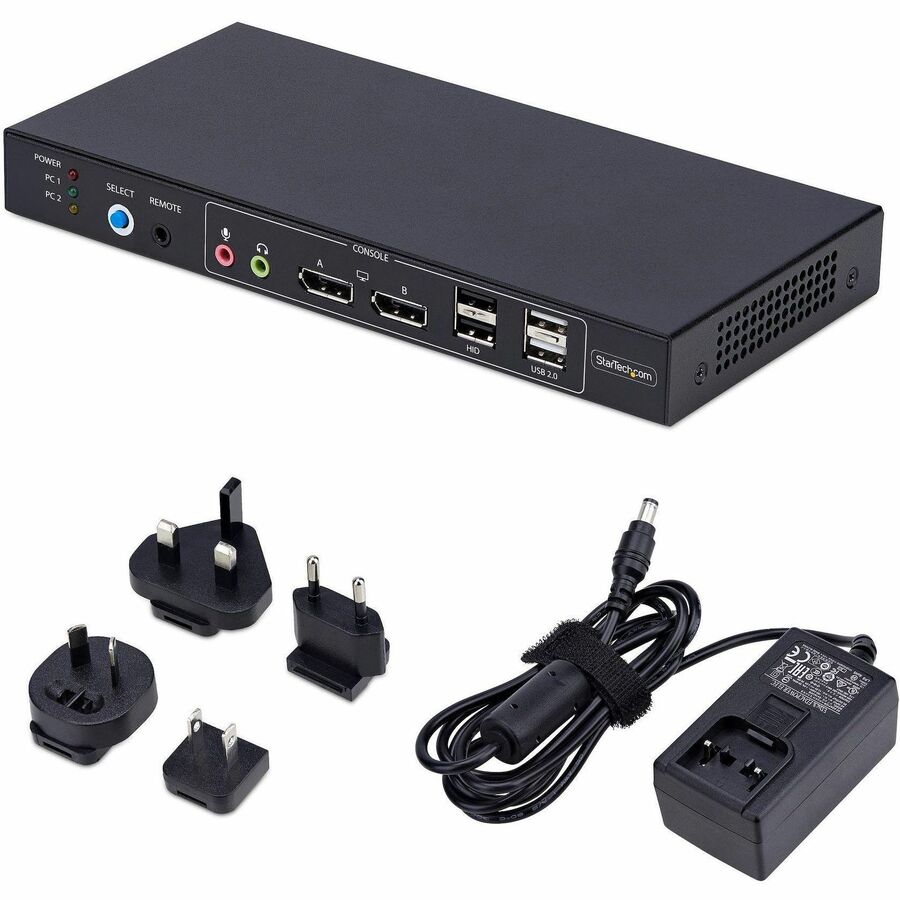 Alternate-Image2 Image for StarTech 2-Port Dual-Monitor DisplayPort KVM Switch with Dual View Video Matrix, 4K 60Hz, 4x USB Hub Ports, TAA Compliant