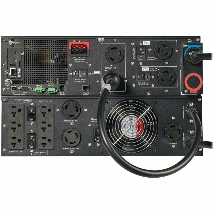 Rear Image for Eaton 9PX G2 5000VA 5000W 208/120V Online Double-Conversion UPS - L6-30P Input, 6x 5-20R, 1x L6-30R, 1x L14-30R, Cybersecure Network Card, Extended Run, 6U Rack/Tower
