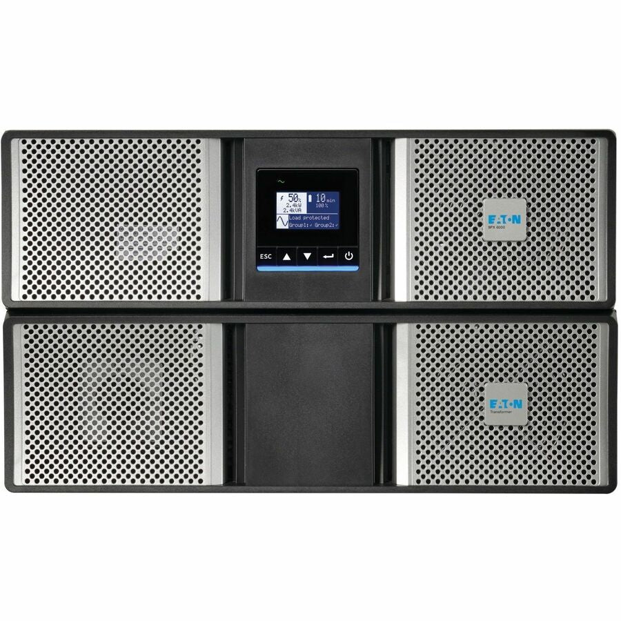 Front Image for Eaton 9PX G2 5000VA 5000W 208/120V Online Double-Conversion UPS - L6-30P or Hardwired Input, 18x 5-20R, 2x L6-20R, 1x L6-30R, Cybersecure Network Card, Extended Run, 6U Rack/Tower