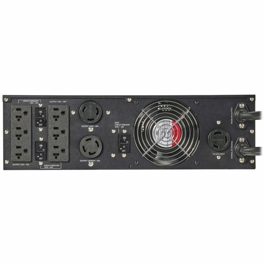 Rear Image for Eaton 9PX G2 PowerPass Distribution Module for 3kVA to 6kVA 9PX G2 UPS Systems, L6-30P Input, 1x L6-30R, 1x L14-30R and 6x 5-20R Outlets, 3U Rack/Tower