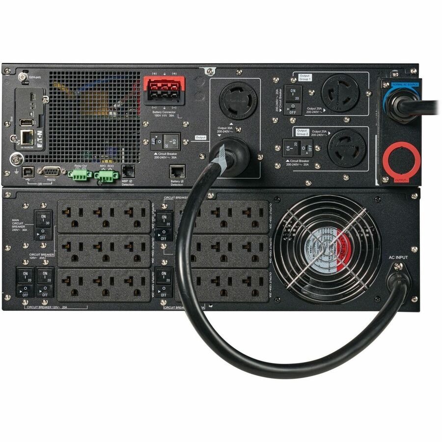 Rear Image for Eaton 9PX G2 6000VA 5400W 208/120V Online Double-Conversion UPS - L6-30P or Hardwired Input, 18x 5-20R, 2x L6-20R, 1x L6-30R, Cybersecure Network Card, Extended Run, 6U Rack/Tower