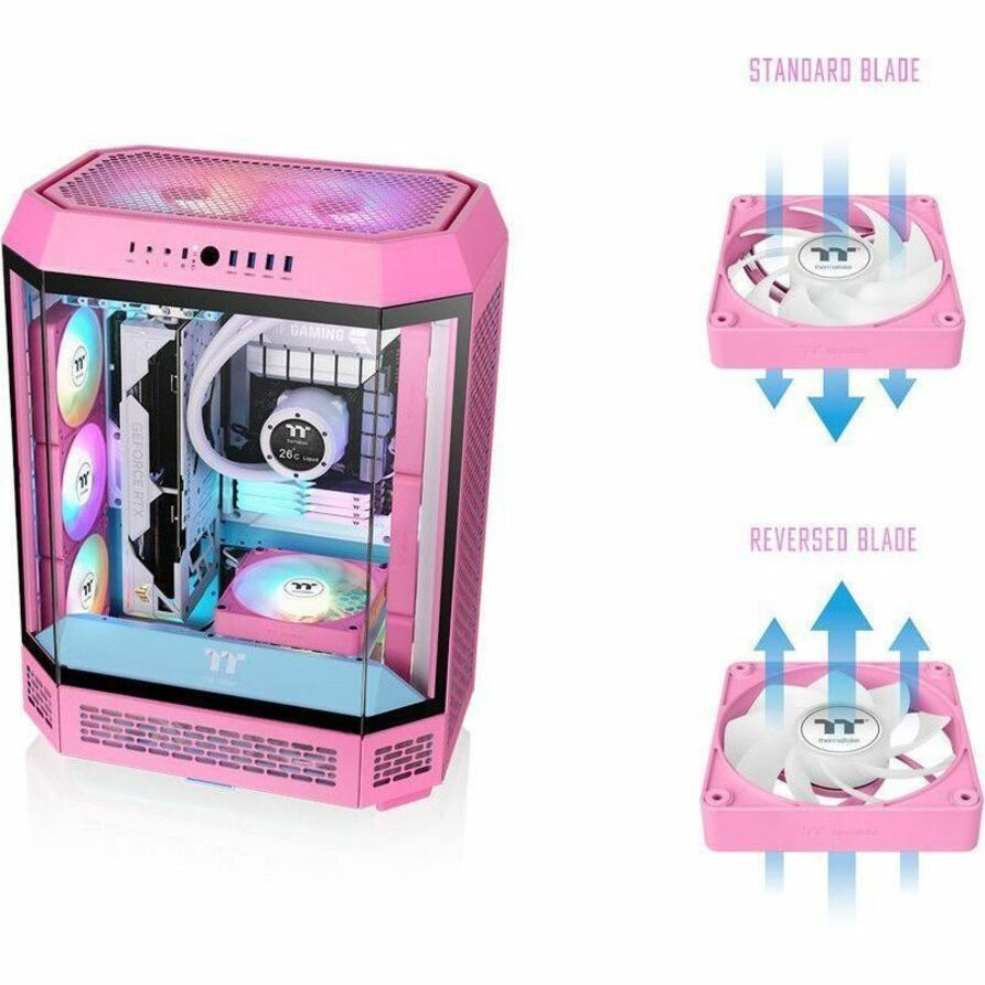 Alternate-Image7 Image for Thermaltake CT120 EX Reverse ARGB Sync PC Cooling Fan Bubble Pink (3-Fan Pack) - 3 Pack