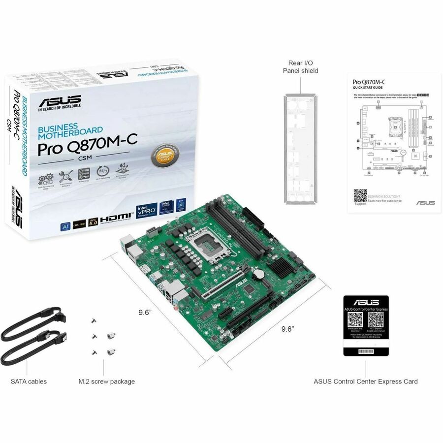 Alternate-Image3 Image for Asus Pro PRO Q870M-C-CSM Desktop Motherboard - Intel Q870 Chipset - Socket LGA-1851 - Micro ATX
