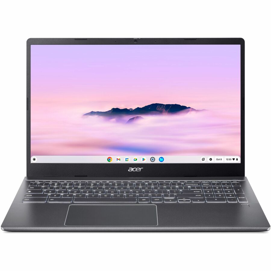 Front Image for Acer Chromebook Plus 515 CBE595-2T CBE595-2T-71W1 15.6" Touchscreen Chromebook - Full HD - 60 Hz - Intel Core 7 150U - 16 GB - 256 GB SSD - English (US) Keyboard - Iron