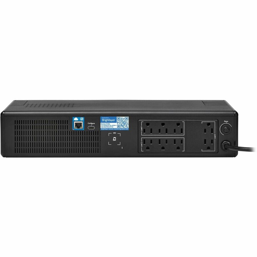 Rear Image for Eaton Tripp Lite Series 750VA 475W 120V Line-Interactive Cloud-Connected UPS with Remote Monitoring - 8 NEMA 5-15R Outlets (Surge and Battery Backup), LCD, 5-15P Plug, 2U Rack/Tower