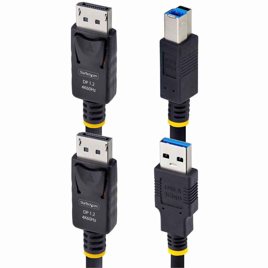 Alternate-Image1 Image for StarTech.com 10ft (3m) DisplayPort and USB 5Gbps KVM Cable, 4K 60Hz, Universally Compatible DP 1.2/USB 3.0 Combo Cable for KVM Switches