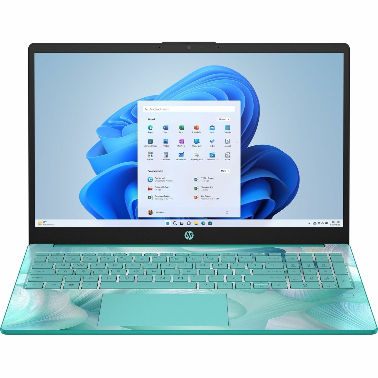 Main Image for HP 15-fd0000 15-fd0110ds 15.6" Notebook - HD - Intel N-Series N100 - 4 GB - 128 GB Flash Memory - Aquamarine Sky