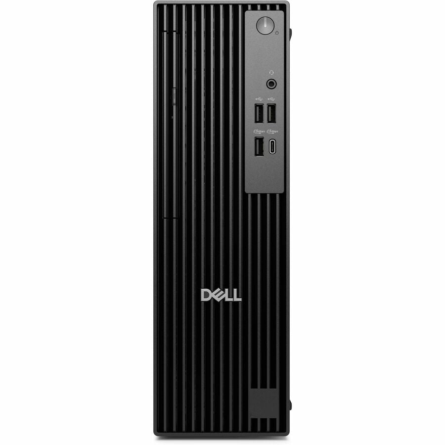 Front Image for Dell Pro QCS1255 Desktop Computer - AMD Ryzen 5 8500G - 16 GB - 512 GB SSD - Slim PC - Standard Black