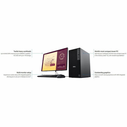 Alternate-Image2 Image for Dell Pro Tower QCT1255 Desktop Computer - AMD Ryzen 5 8500G - 16 GB - 512 GB SSD - Tower