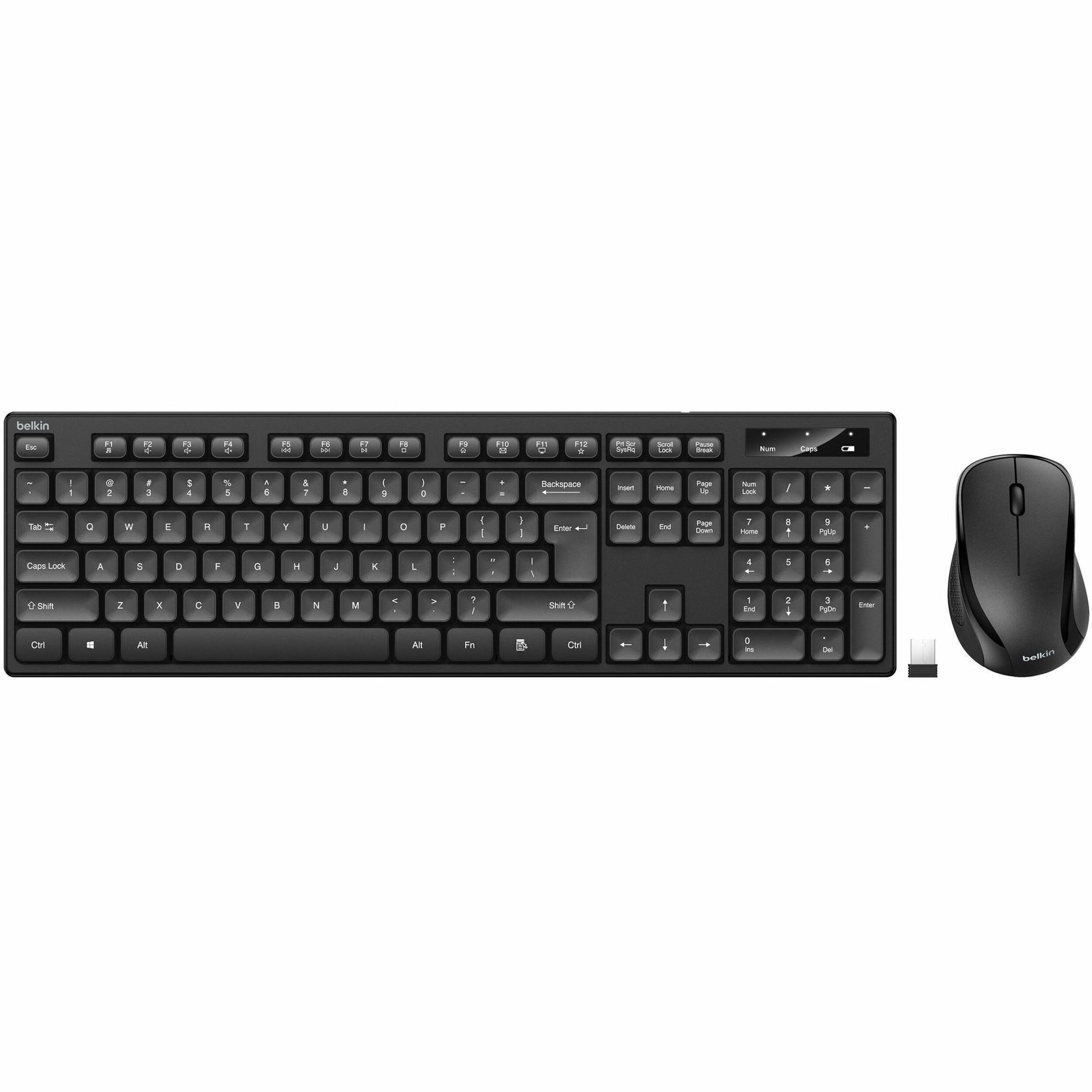 Main Image for Belkin Wireless Keyboard and Mouse Combo for Windows OS - Full Size Keyboard w/ Number Pad - Black