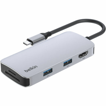 Main Image for Belkin 5-Port USB-C Hub - USB-C to 2xUSB-A, 1x4K HDMI, 1xSD Reader, 1xMicroSD Reader - 5Gbps - Docking Station - Grey