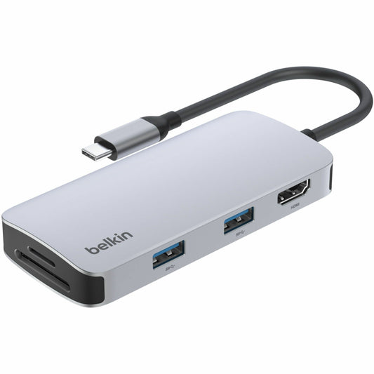 Main Image for Belkin 5-Port USB-C Hub - USB-C to 2xUSB-A, 1x4K HDMI, 1xSD Reader, 1xMicroSD Reader - 5Gbps - Docking Station - Grey