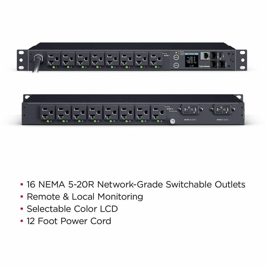 Alternate-Image4 Image for CyberPower PDU41023 Single Phase 100 - 120 VAC 30A Switched PDU