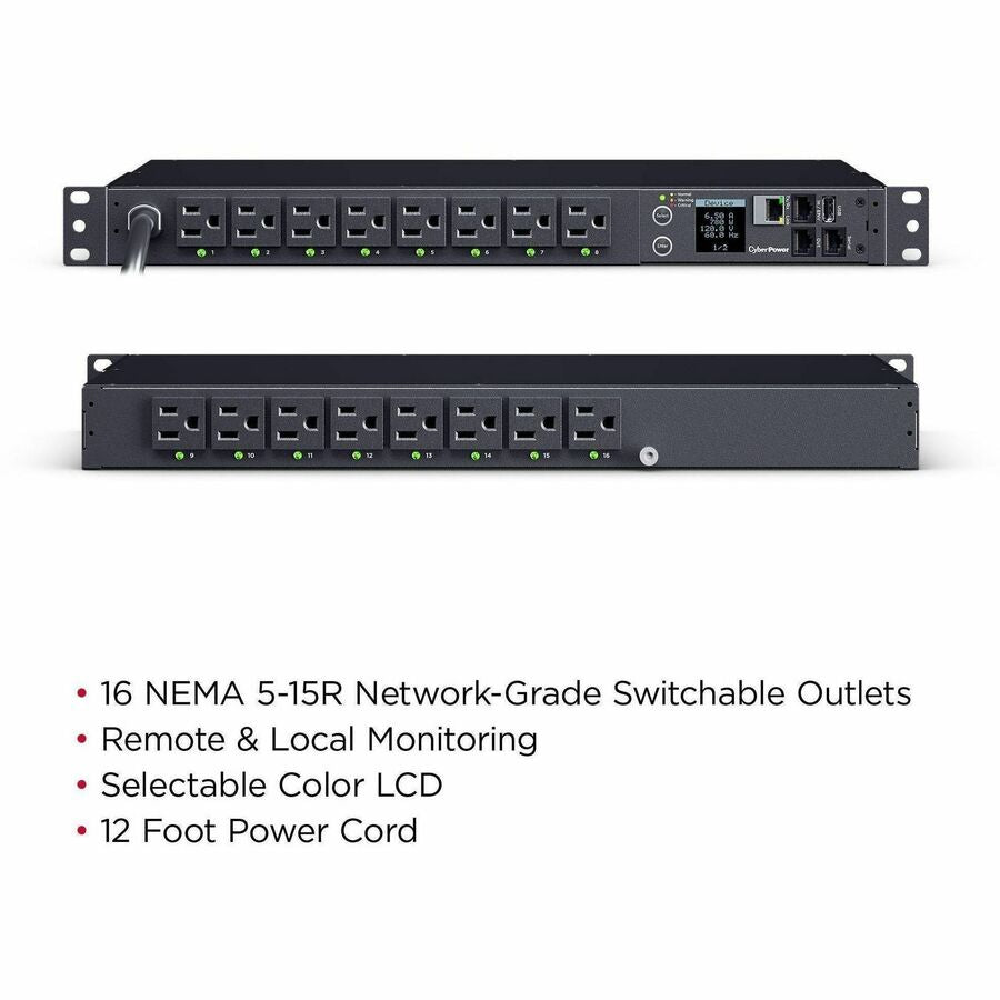 Alternate-Image5 Image for CyberPower PDU41021 Single Phase 100 - 120 VAC 15A Switched PDU