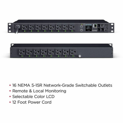 Alternate-Image5 Image for CyberPower PDU41021 Single Phase 100 - 120 VAC 15A Switched PDU