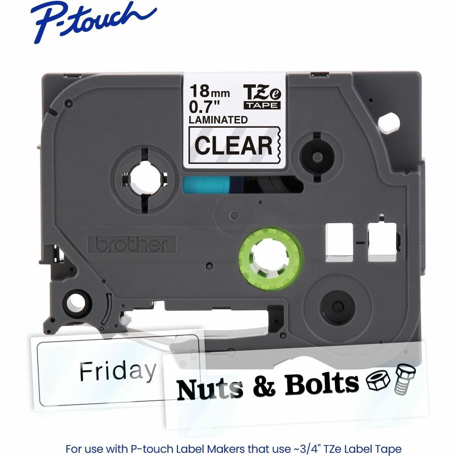 Alternate-Image1 Image for Brother Genuine P-touch TZe141 BK on CLR Label Tape, Laminated, 18mmX8m