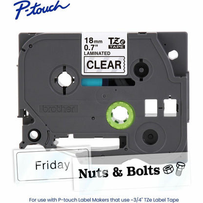 Alternate-Image1 Image for Brother Genuine P-touch TZe141 BK on CLR Label Tape, Laminated, 18mmX8m