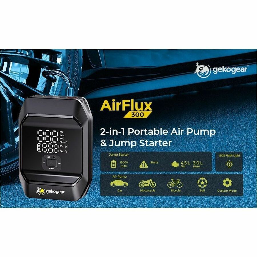 Alternate-Image4 Image for GekoGear AirFlux 300 - 2-in-1 Portable Air Pump & Jump Starter