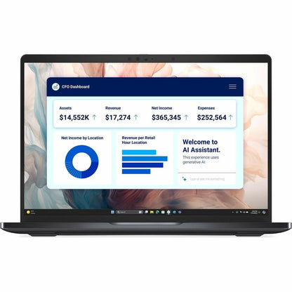 Front Image for Dell Pro 13 Premium PA13250 13.3" Copilot+ PC Notebook - Full HD Plus - 60 Hz - Intel Core Ultra 7 266V - vPro Technology - 16 GB - 512 GB SSD - English (US) Keyboard - Magnetite