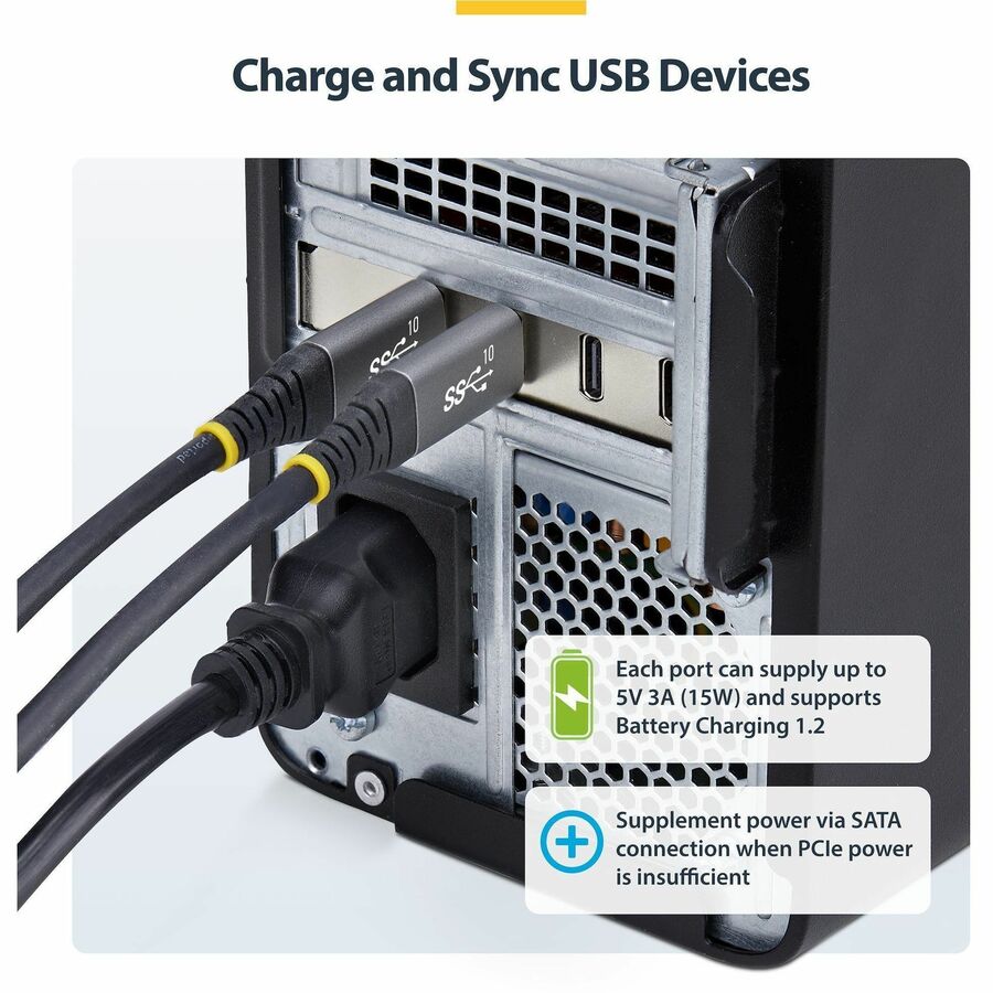 Alternate-Image5 Image for StarTech.com 4-Port USB Type-C PCIe Card, USB 3.2 10Gbps, USB-C PCI Express Expansion Card, 4x Independent USB Controllers, TAA-Compliant