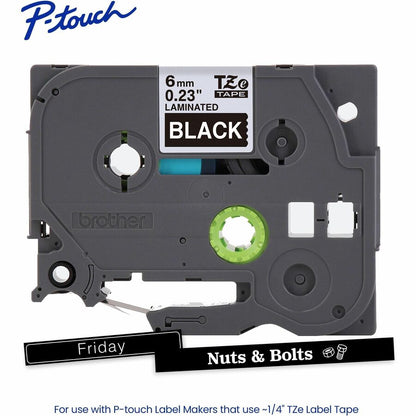 Alternate-Image1 Image for Brother Genuine P-touch TZe315 WHT on BK Label Tape, Laminated, 6mmX8m