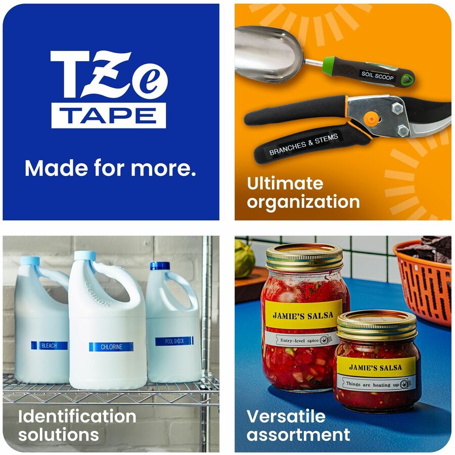 Alternate-Image5 Image for Brother Genuine P-touch TZe161 BK on CLR Label Tape, Laminated, 36mmX8m